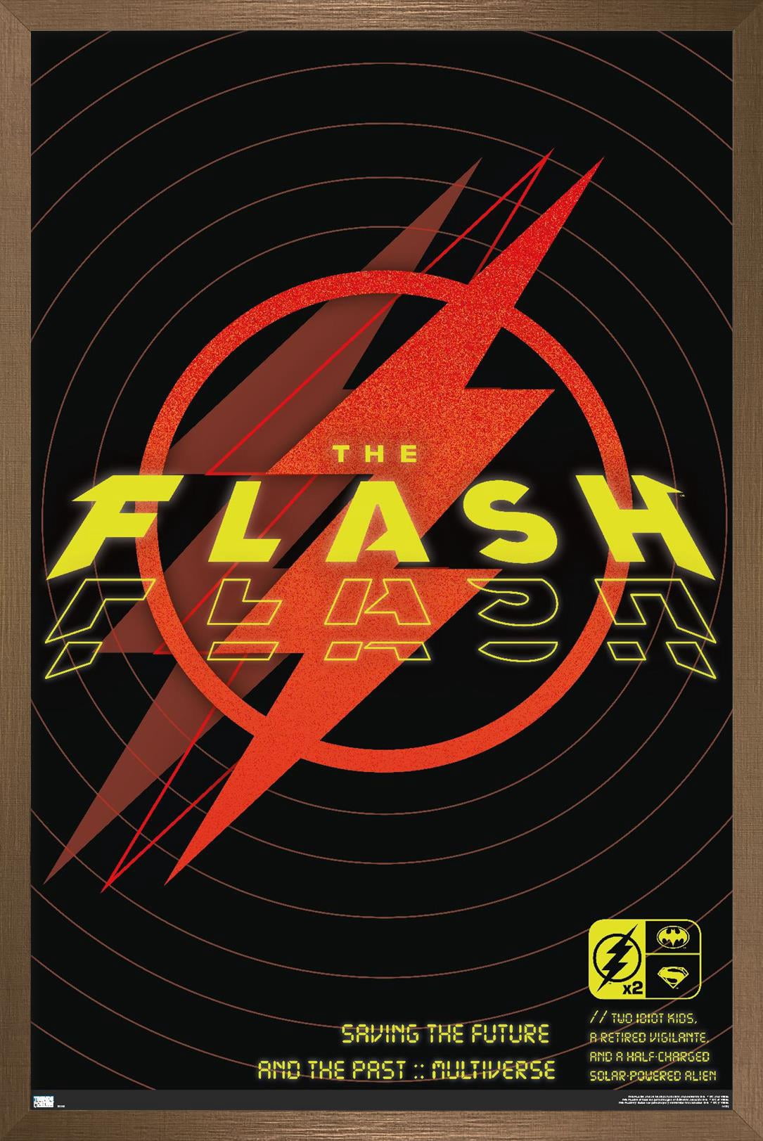 DC Comics Movie The Flash - Saving The Future & The Past Wall Poster, 22.375" x 34" Framed