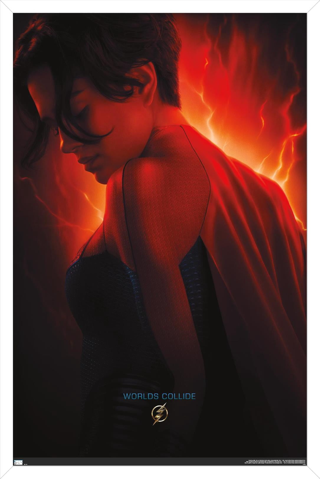 DC Comics Movie The Flash - Supergirl One Sheet Wall Poster, 14.725" x 22.375" Framed