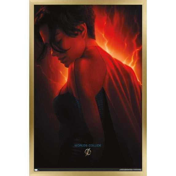 DC Comics Movie The Flash - Supergirl One Sheet Wall Poster, 14.725" x 22.375" Framed
