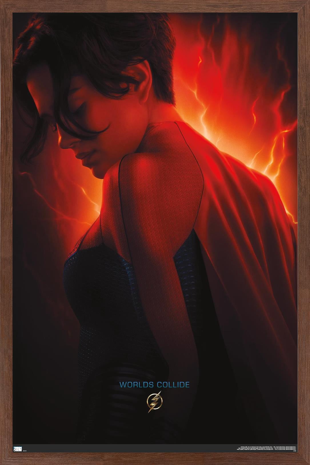 DC Comics Movie The Flash - Supergirl One Sheet Wall Poster, 22.375" x 34" Framed