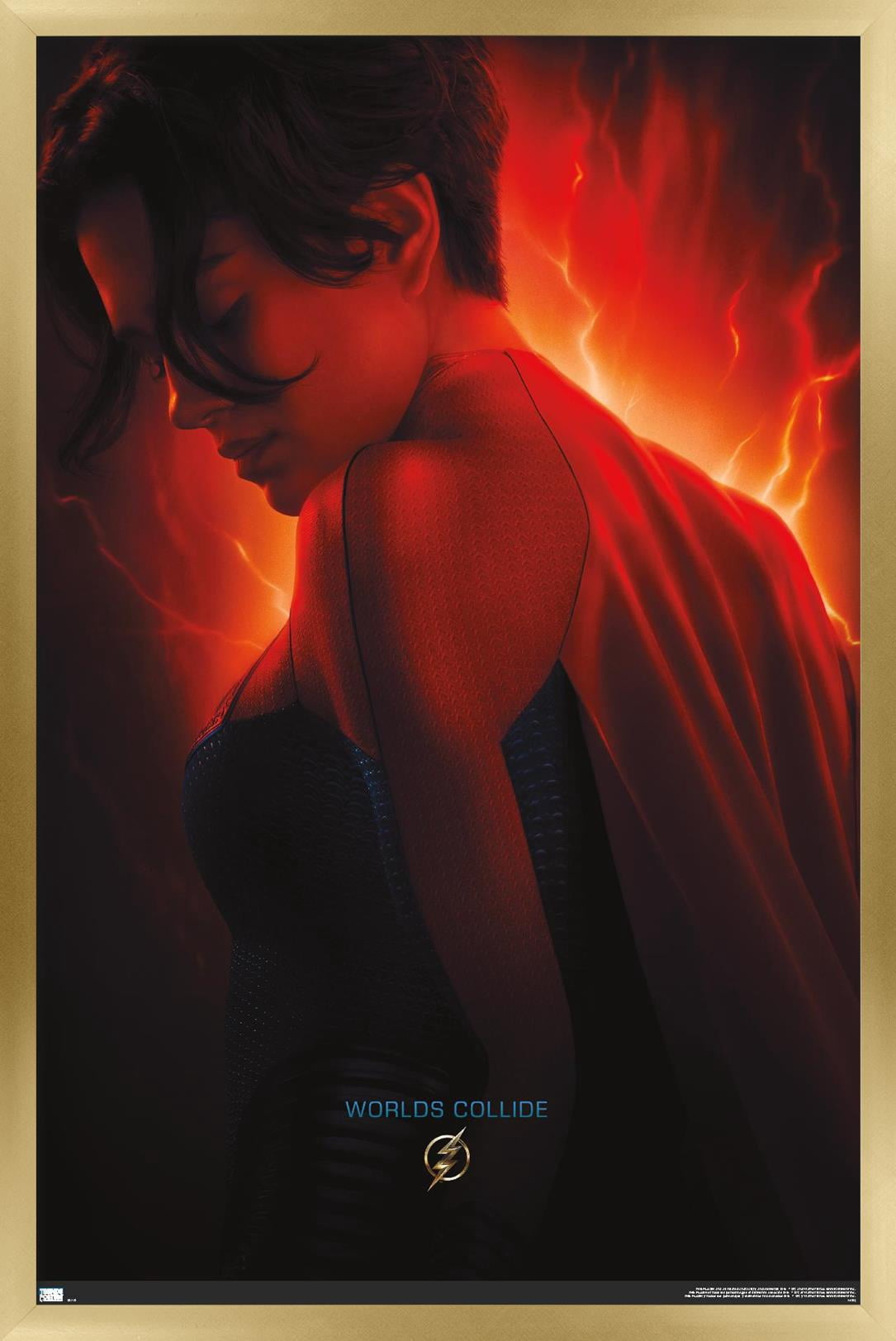 DC Comics Movie The Flash - Supergirl One Sheet Wall Poster, 22.375" x 34" Framed