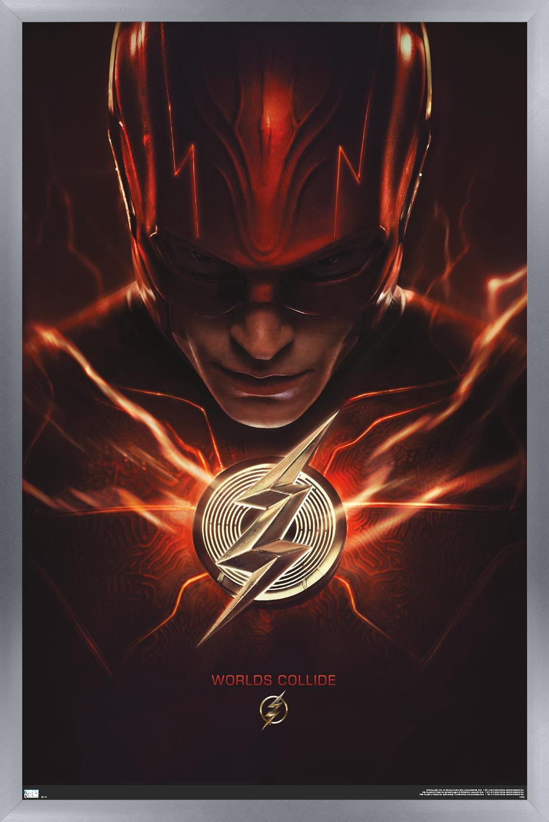 DC Comics Movie The Flash - The Flash One Sheet Wall Poster, 14.725" x 22.375" Framed
