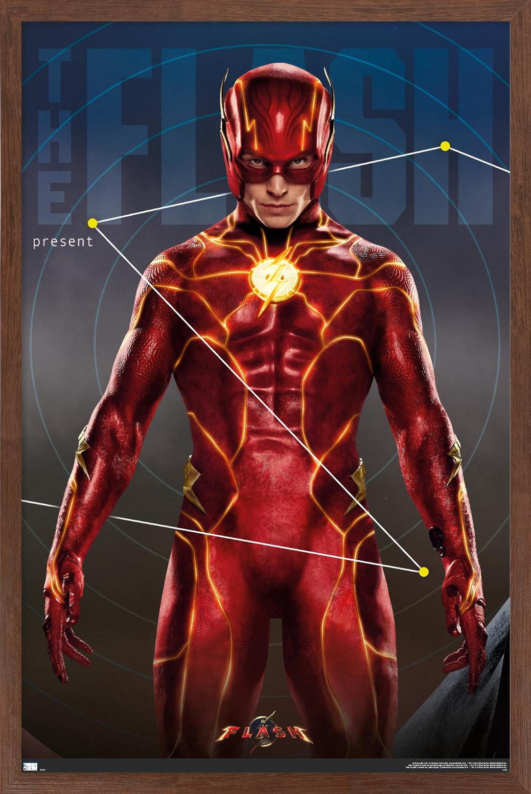 DC Comics Movie The Flash - The Flash Triptych Wall Poster, 14.725" x 22.375" Framed