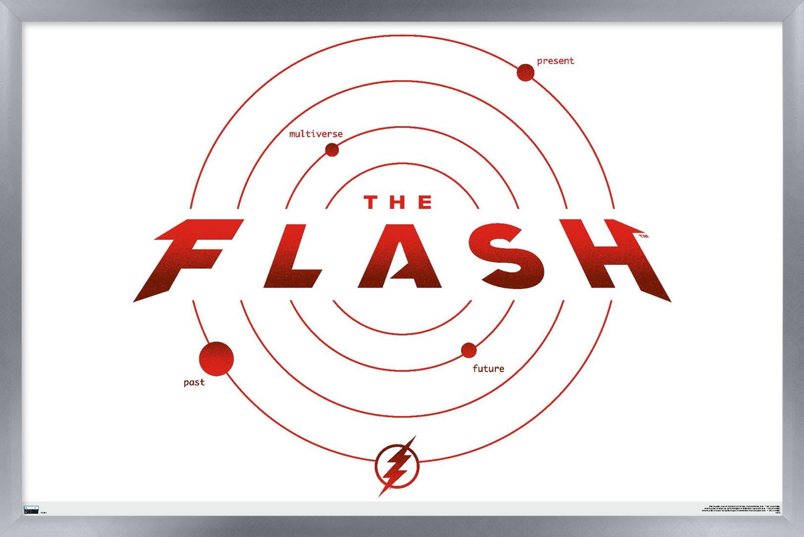 DC Comics Movie The Flash - The Timeline Wall Poster, 14.725" x 22.375" Framed