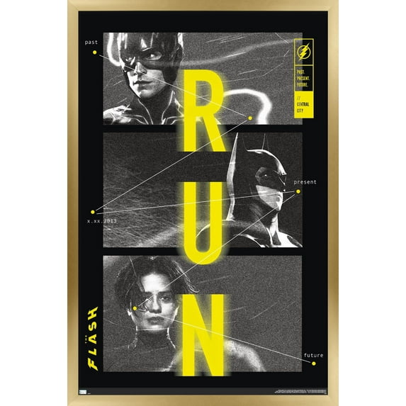 DC Comics Movie The Flash - Trio Wall Poster, 22.375" x 34" Framed