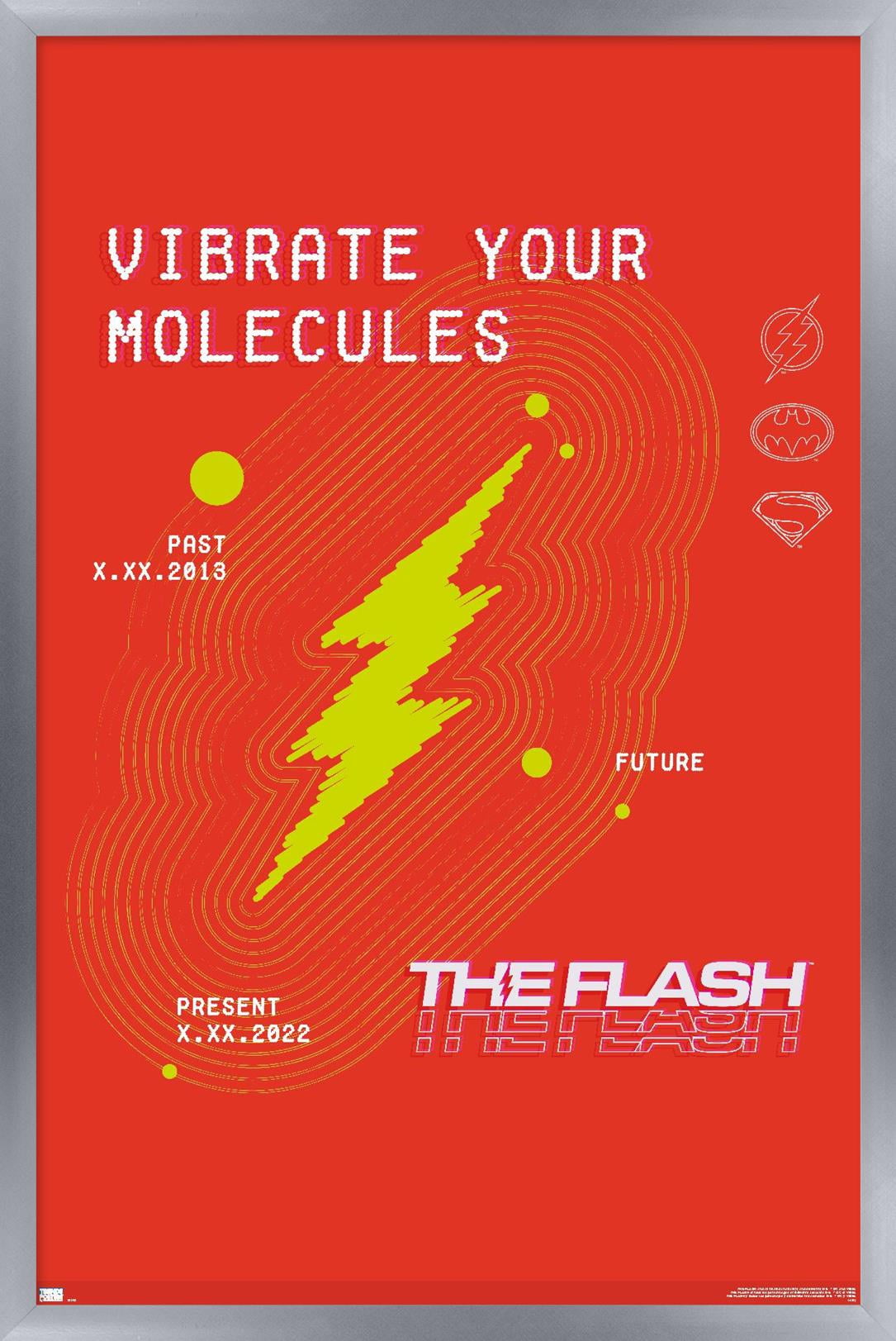 DC Comics Movie The Flash - Vibrate Your Molecules Wall Poster, 22.375" x 34" Framed