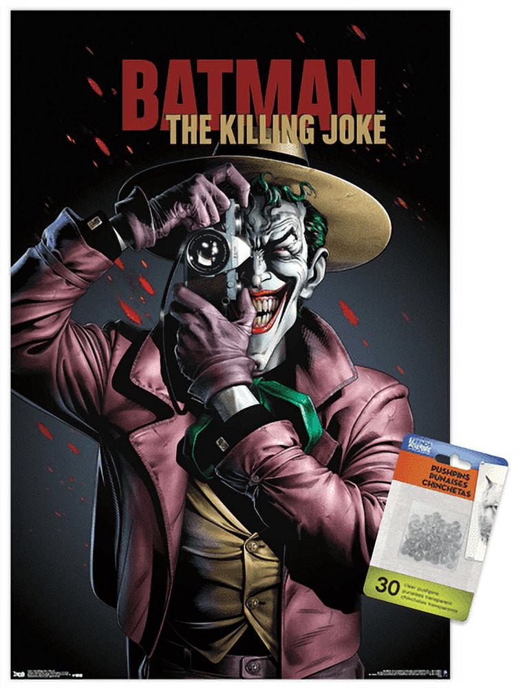 DC Comics Movie - The Killing Joke - Key Art Wall Poster with Push Pins, 14.725" x 22.375"