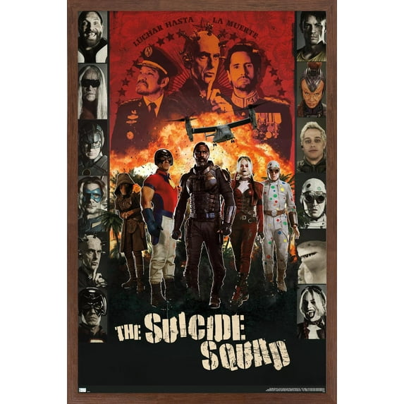 DC Comics Movie The Suicide Squad - Battle Group Wall Poster, 14.725" x 22.375", Framed