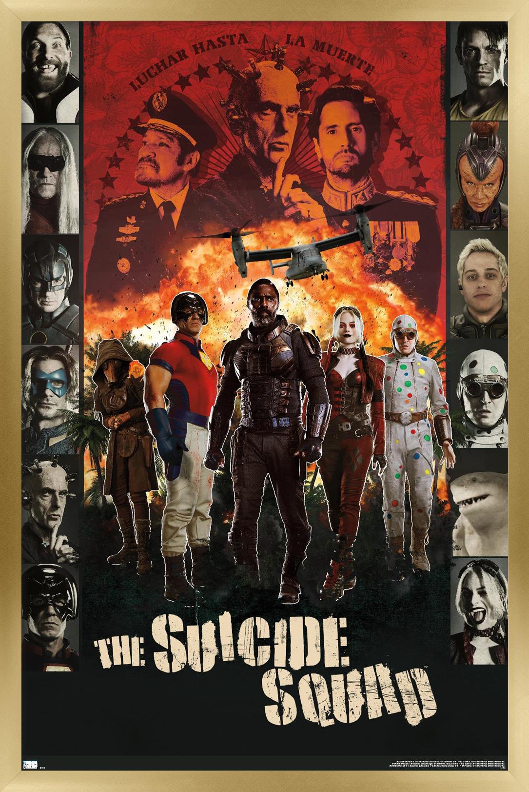 DC Comics Movie The Suicide Squad - Battle Group Wall Poster, 22.375" x 34", Framed