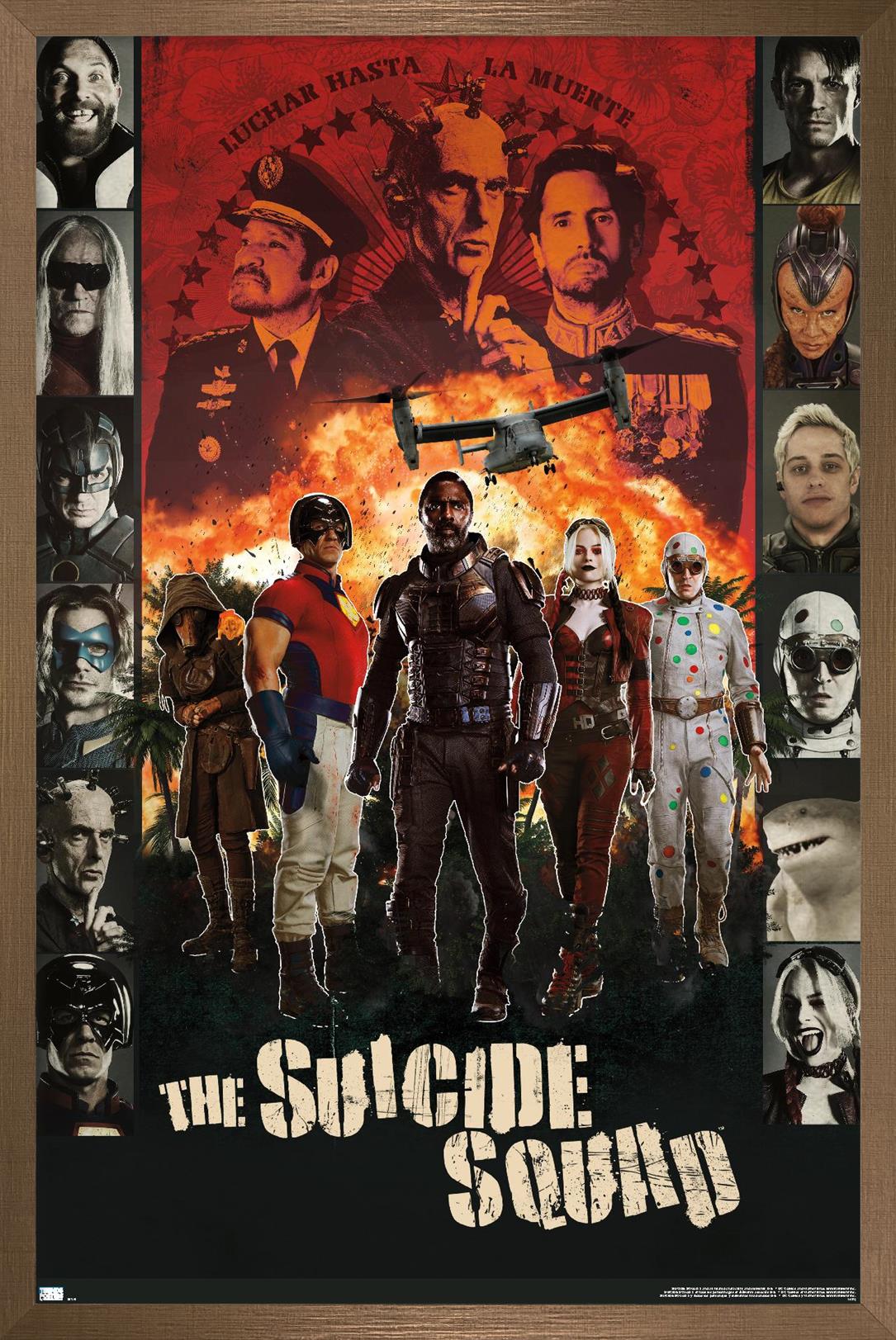 DC Comics Movie The Suicide Squad - Battle Group Wall Poster, 22.375" x 34", Framed