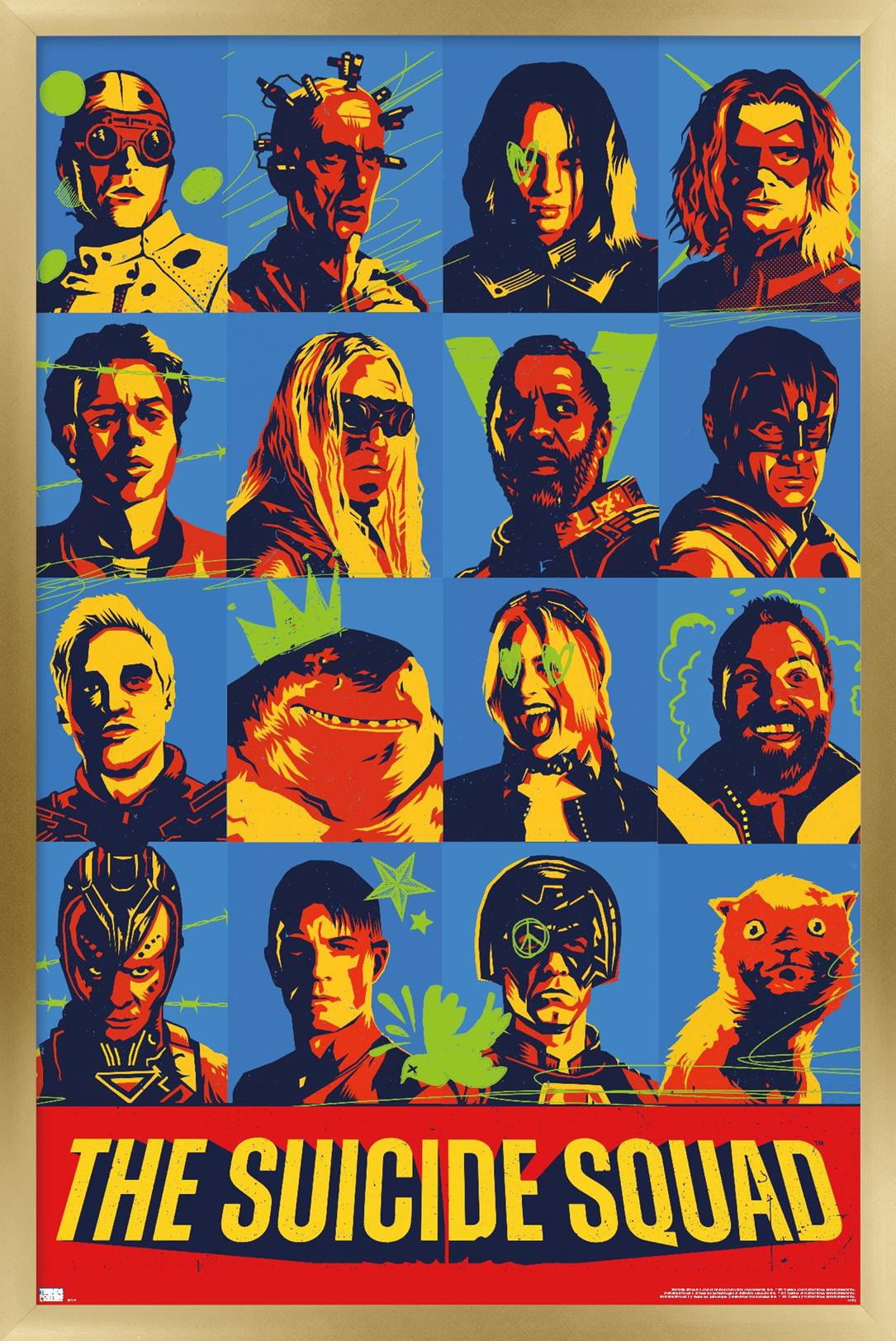 DC Comics Movie The Suicide Squad - Grid Wall Poster, 14.725" x 22.375", Framed