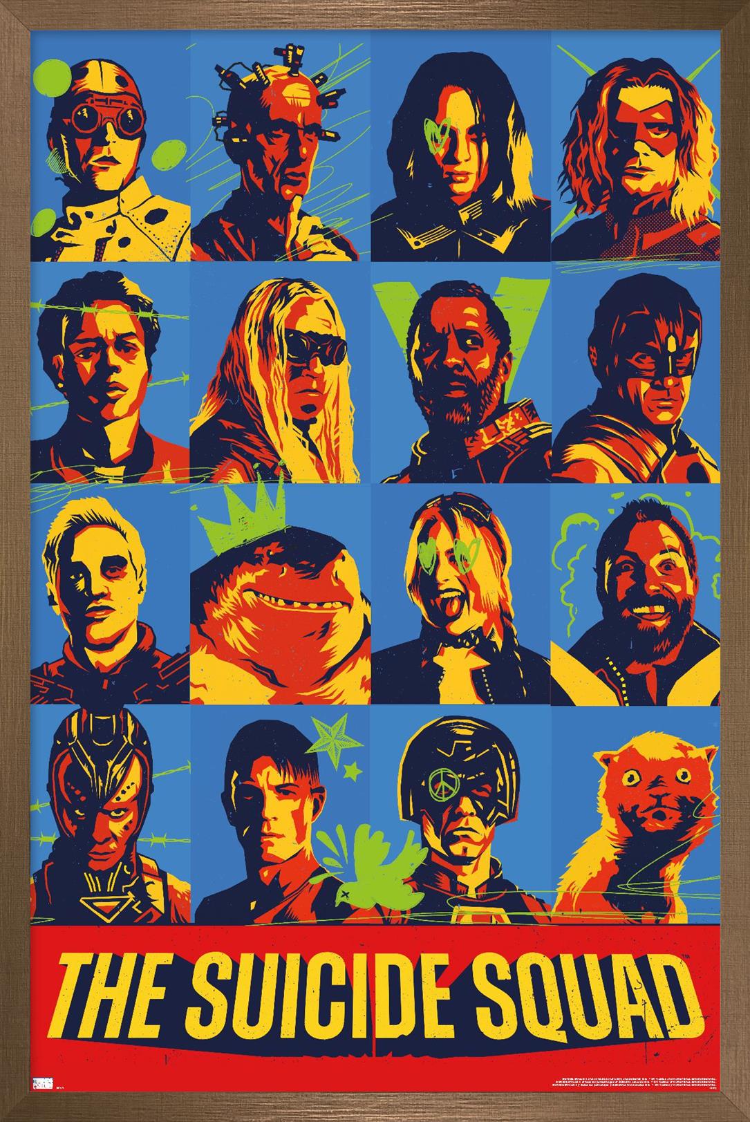 DC Comics Movie The Suicide Squad - Grid Wall Poster, 14.725" x 22.375", Framed