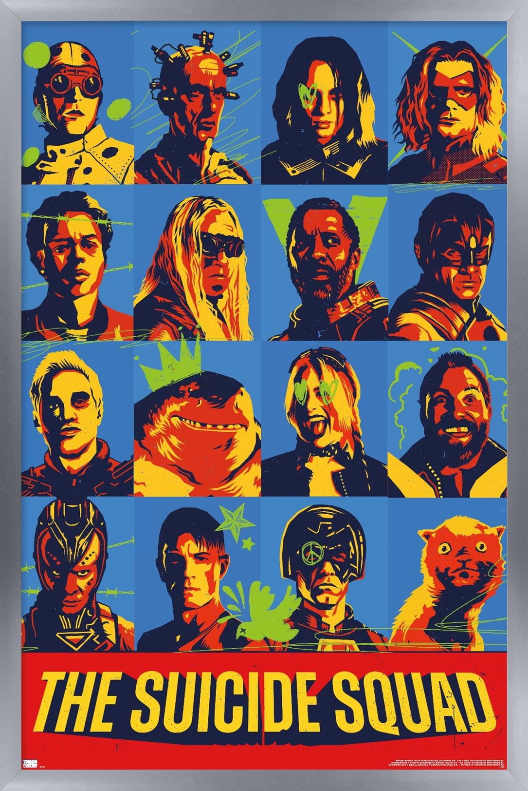 DC Comics Movie The Suicide Squad - Grid Wall Poster, 14.725" x 22.375", Framed