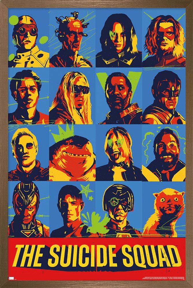 DC Comics Movie The Suicide Squad - Grid Wall Poster, 22.375" x 34", Framed