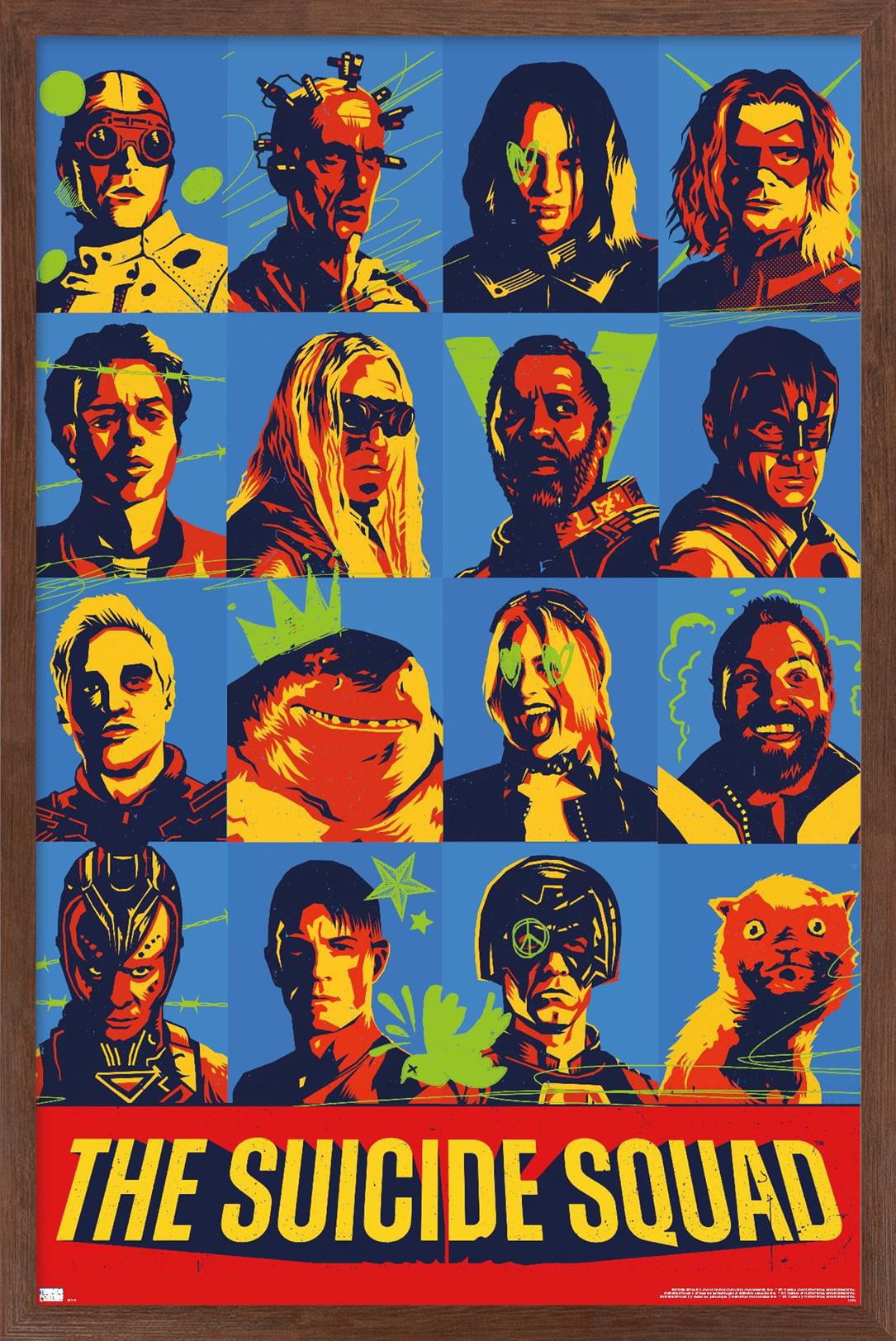 DC Comics Movie The Suicide Squad - Grid Wall Poster, 22.375" x 34", Framed