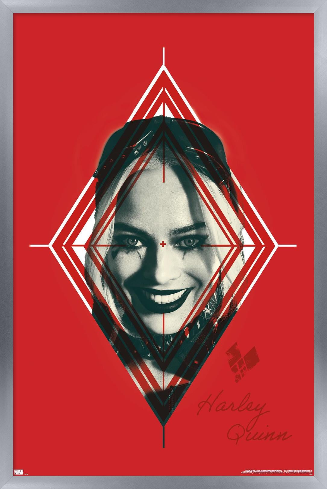 DC Comics Movie The Suicide Squad - Harley Quinn Target Wall Poster, 14.725" x 22.375", Framed