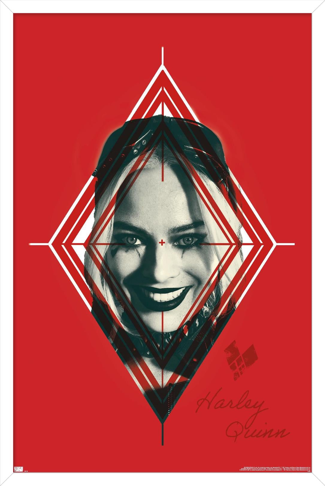 DC Comics Movie The Suicide Squad - Harley Quinn Target Wall Poster, 14.725" x 22.375", Framed