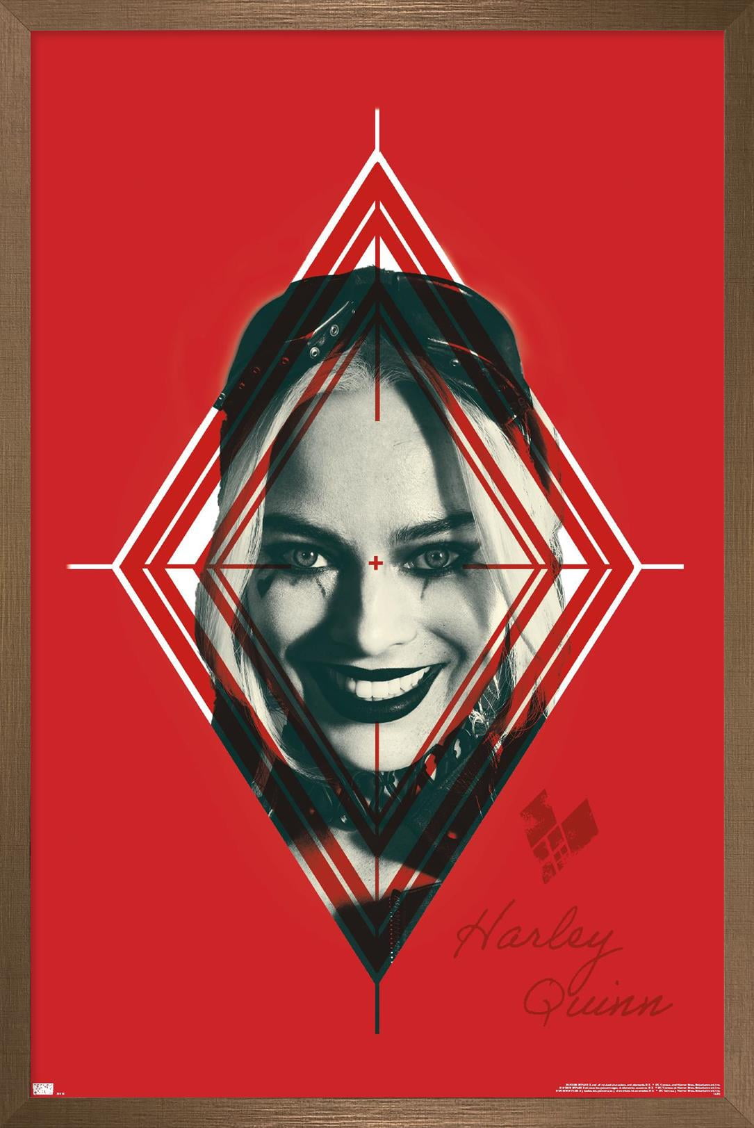 DC Comics Movie The Suicide Squad - Harley Quinn Target Wall Poster, 22.375" x 34", Framed