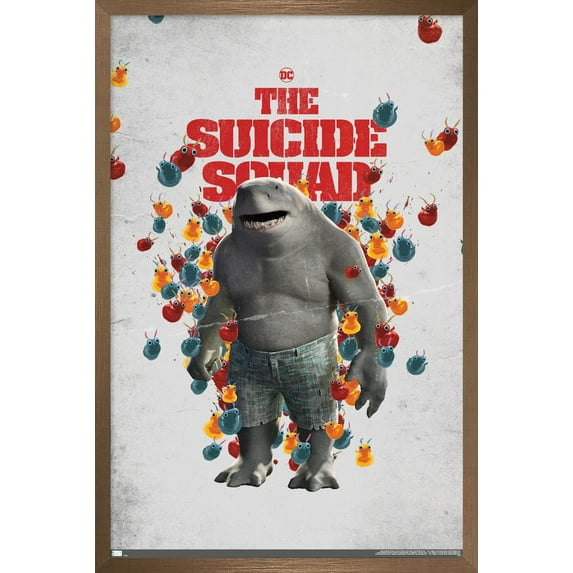 DC Comics Movie The Suicide Squad - King Shark One Sheet Wall Poster, 14.725" x 22.375", Framed