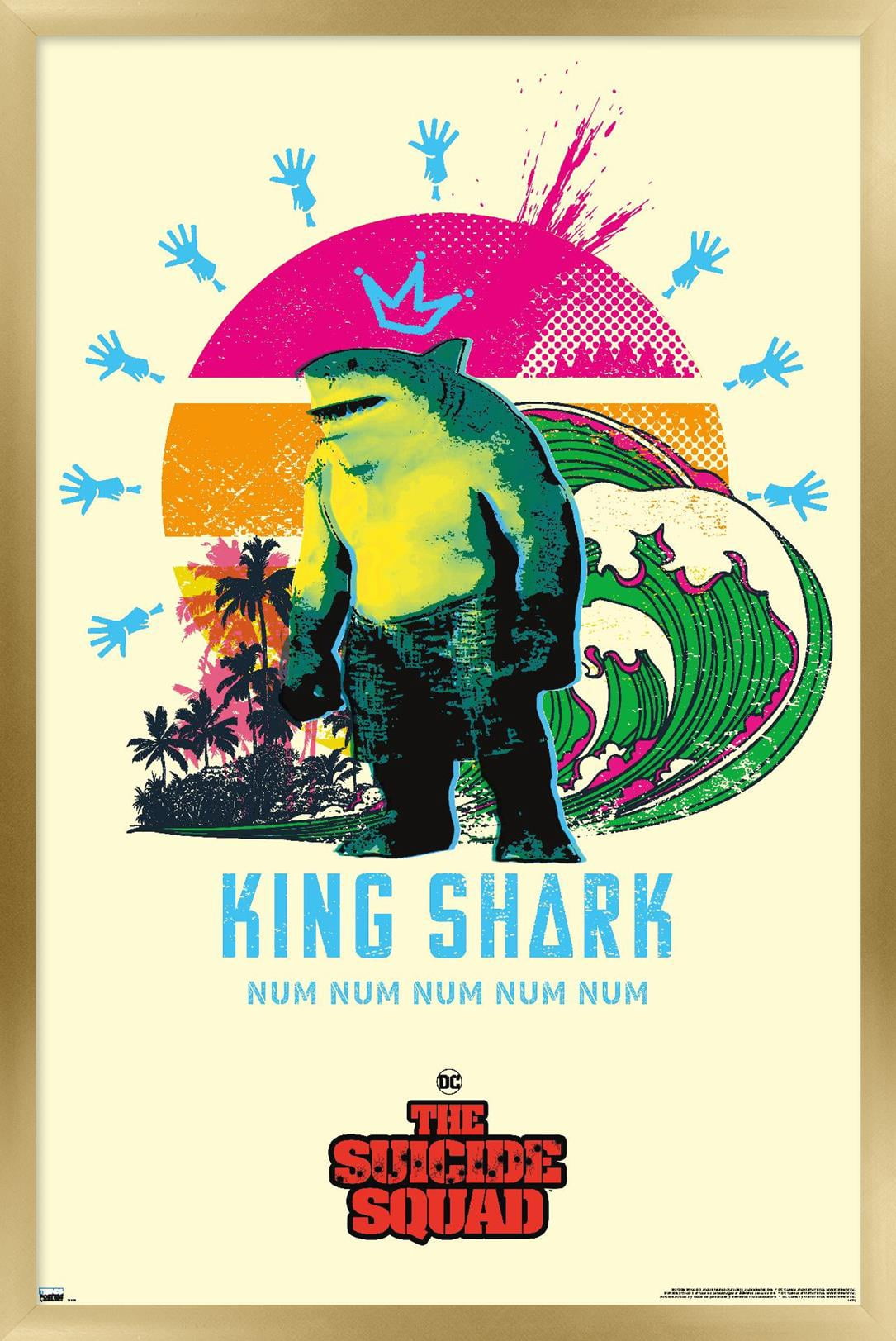 DC Comics Movie The Suicide Squad - King Shark Wall Poster, 22.375" x 34", Framed