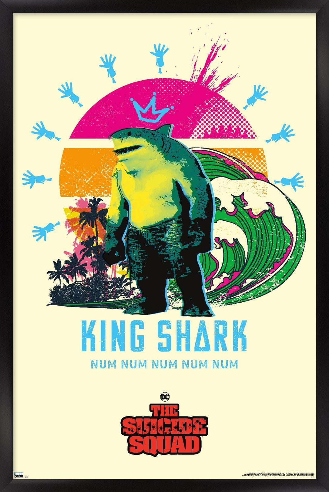 DC Comics Movie The Suicide Squad - King Shark Wall Poster, 22.375" x 34", Framed