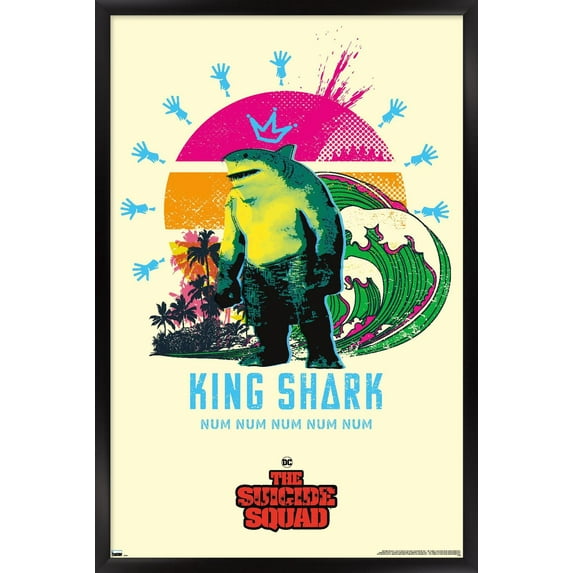 DC Comics Movie The Suicide Squad - King Shark Wall Poster, 22.375" x 34", Framed