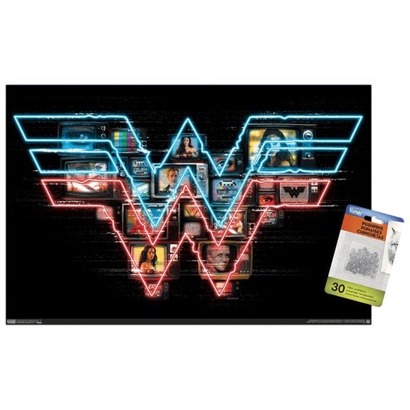 DC Comics Movie - Wonder Woman 1984 - Logo Wall Poster with Push Pins, 14.725" x 22.375"