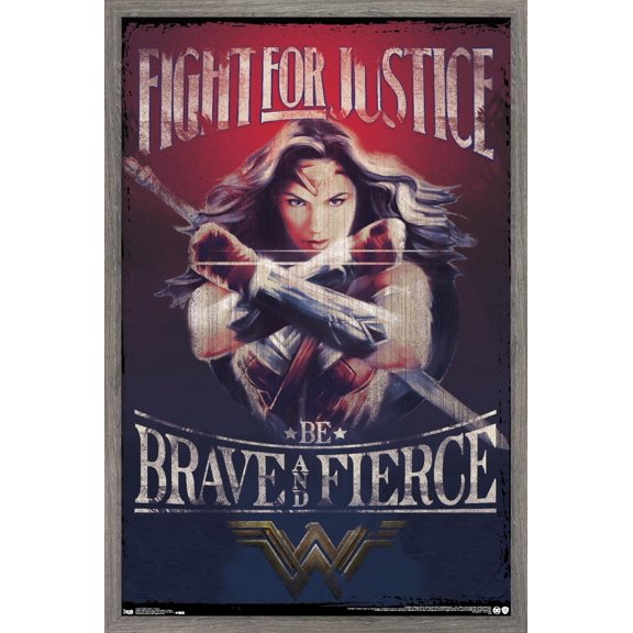 DC Comics Movie - Wonder Woman - Justice Wall Poster, 22.375" x 34", Framed