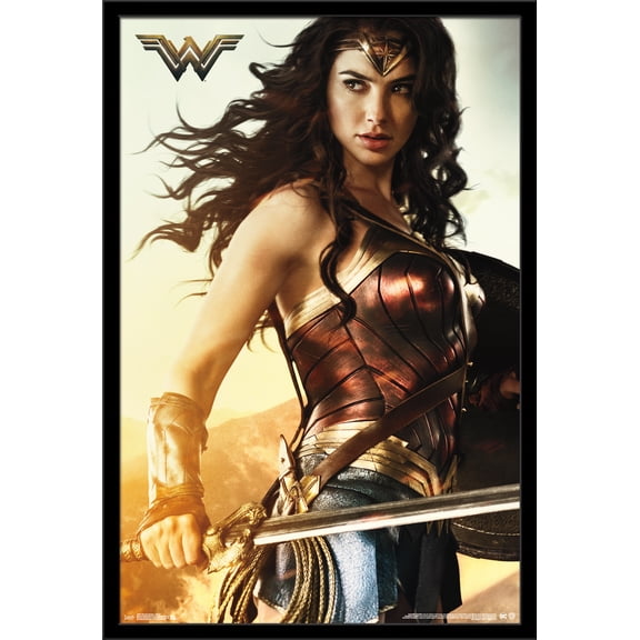 DC Comics Movie - Wonder Woman - Shield Wall Poster, 22.375" x 34", Framed