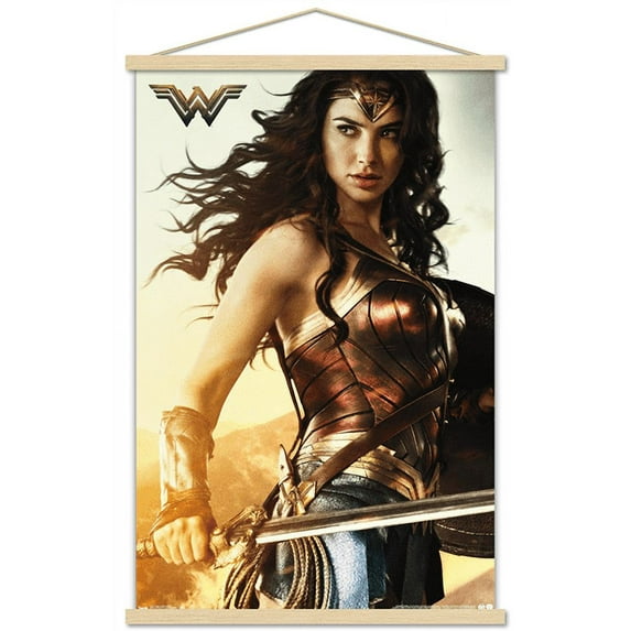 DC Comics Movie - Wonder Woman - Shield Wall Poster with Wooden Magnetic Frame, 22.375" x 34"