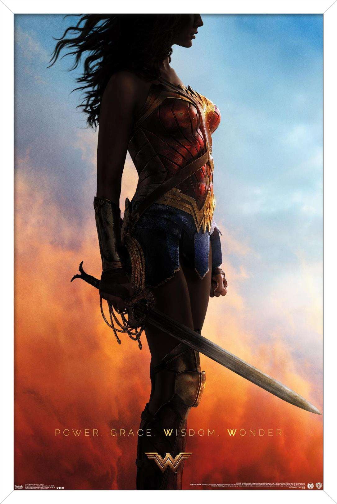 DC Comics Movie - Wonder Woman - Teaser One Sheet Wall Poster, 14.725" x 22.375", Framed