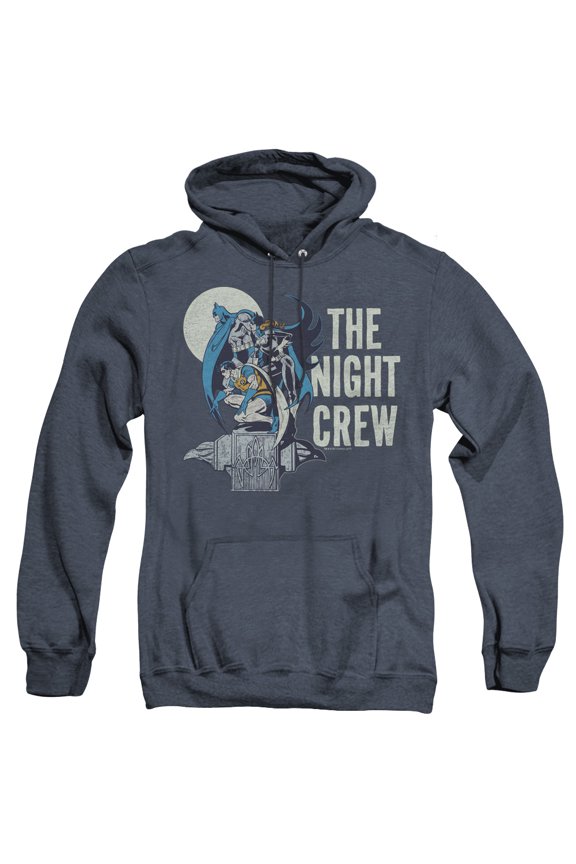 DC Comics Night Crew Adult Heather Hoodie Sweatshirt Navy