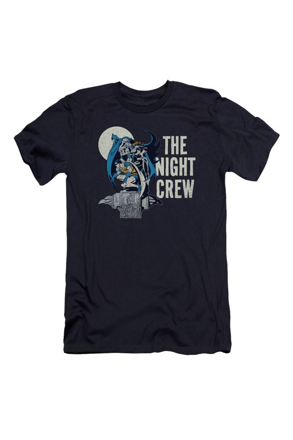 DC Comics Night Crew Premium Canvas Adult Slim Fit 30/1 T-Shirt Navy