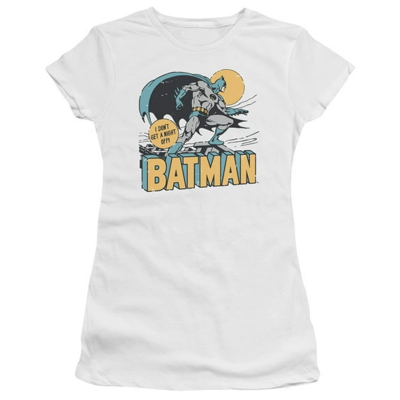 DC Comics Night Off S/S Junior Women's T-Shirt Sheer White