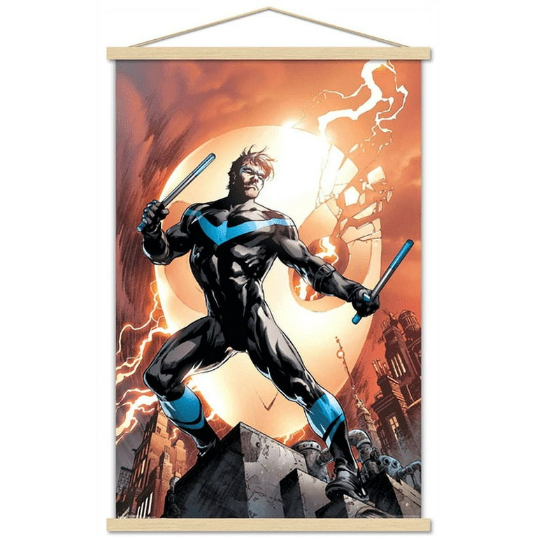 DC Comics - Nightwing - Fire Wall Poster with Wooden Magnetic
