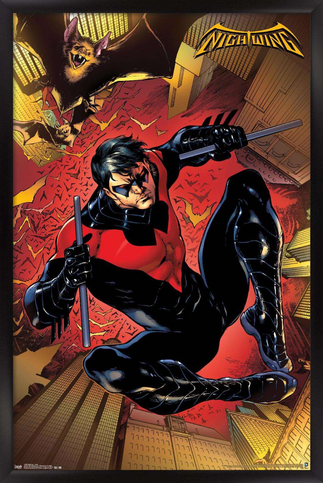 DC Comics - Nightwing - Jump Wall Poster, 14.725" x 22.375", Framed