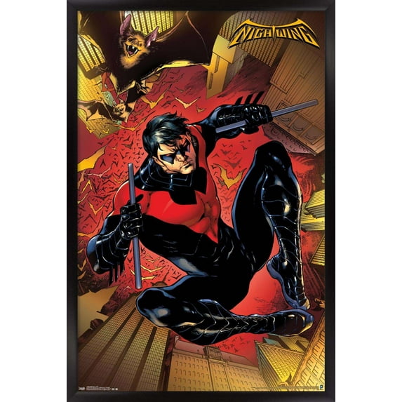 DC Comics - Nightwing - Jump Wall Poster, 14.725" x 22.375", Framed