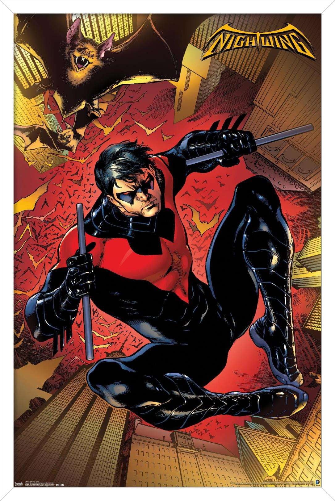 DC Comics - Nightwing - Jump Wall Poster, 14.725" x 22.375", Framed