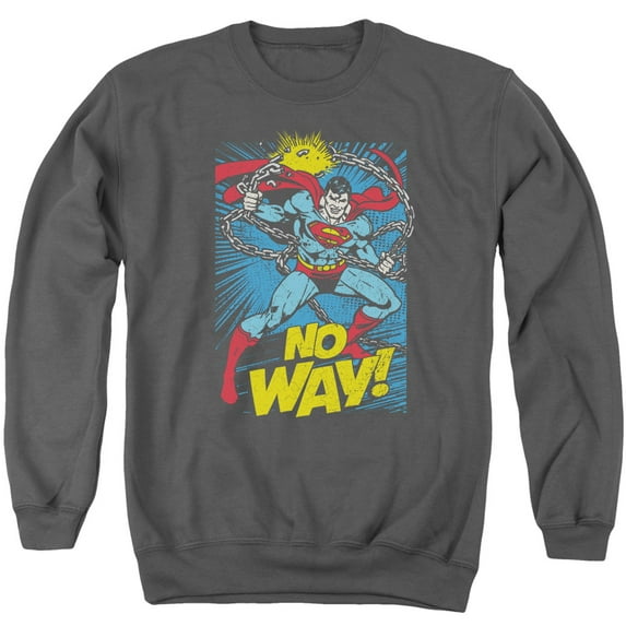 DC Comics No Way Adult Crewneck Sweatshirt Charcoal