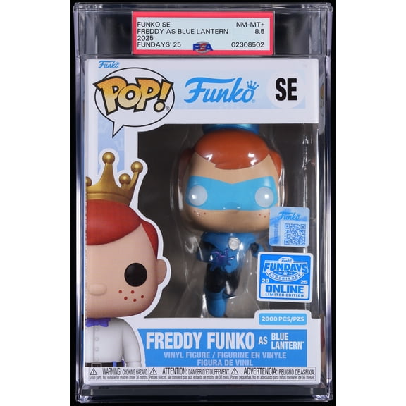 DC Comics, PSA Graded 8.5 NM-MT+, Freddy as Blue Lantern Collectible Vinyl Figure #SE, Fully Encapsulated Bundle with Compatible Funko Pop! PSA Hard Protector Case