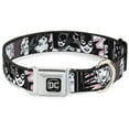 thumbnail image 1 of DC Comics Pet Collar, Dog Collar Metal Seatbelt Buckle, Batgirl Wonder Woman Supergirl Retro Panels Black Pink White, 20 to 31 Inches 1.5 Inch Wide, 1 of 9