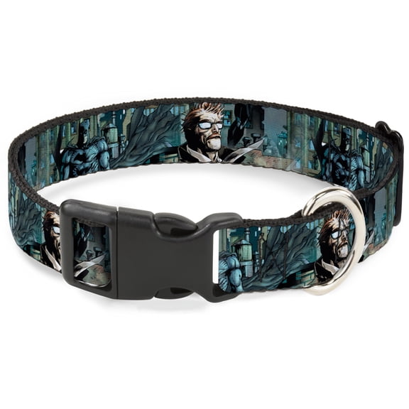 DC Comics Pet Collar, Dog Collar Plastic Buckle, New 52 Detective Comics Issue 1 Batman James Gordon Scene, 11 to 16.5 Inches 1.0 Inch Wide