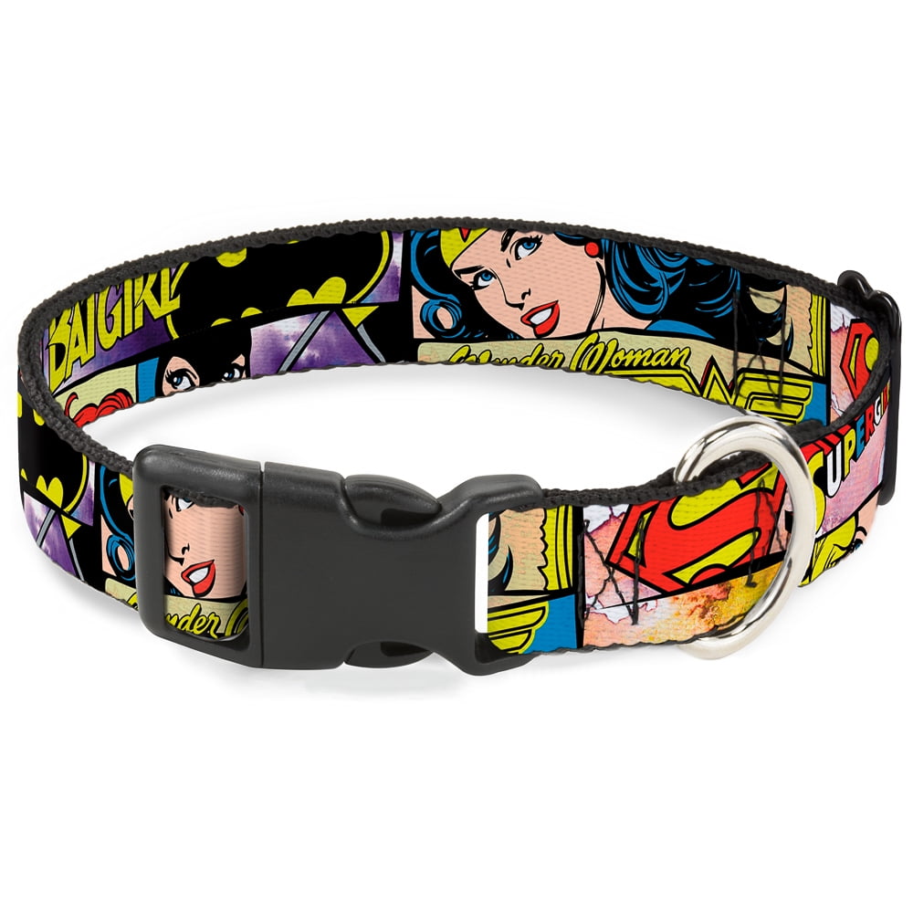 DC Comics Pet Collar, Dog Collar Plastic Buckle, Superheroines Wonder ...