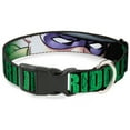 thumbnail image 1 of DC Comics Pet Collar, Dog Collar Plastic Buckle, The Riddler Face Close Up Black Green, 20 to 31 Inches 1.5 Inch Wide, 1 of 6