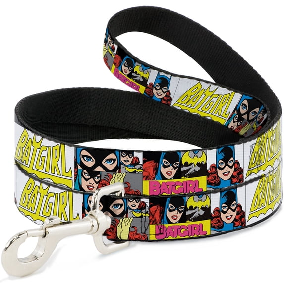 DC Comics Pet Leash, Dog Leash, Batgirl Panels Yellow Pink, 4 Feet Long 1.0 Inch Wide