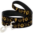 thumbnail image 1 of DC Comics Pet Leash, Dog Leash, Black Adam Justice Society Icons Black Orange, 6 Feet Long 1.0 Inch Wide, 1 of 1