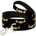 thumbnail image 1 of DC Comics Pet Leash, Dog Leash, DC League of Super Pets Batman Bat Logo Black Yellow, 4 Feet Long 0.5 Inch Wide, 1 of 1