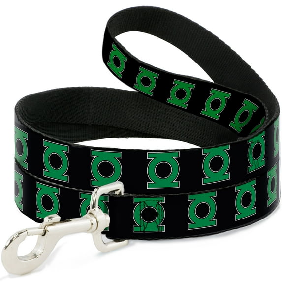 DC Comics Pet Leash, Dog Leash, Green Lantern Logo Black Green, 4 Feet Long 1.5 Inch Wide