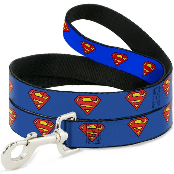 DC Comics Pet Leash, Dog Leash, Superman Shield Blue, 6 Feet Long 1.0 Inch Wide