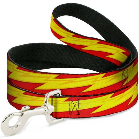 DC Comics Pet Leash, Dog Leash, The Flash Bolt Stripe Reds Yellows, 4 Feet Long 1.0 Inch Wide